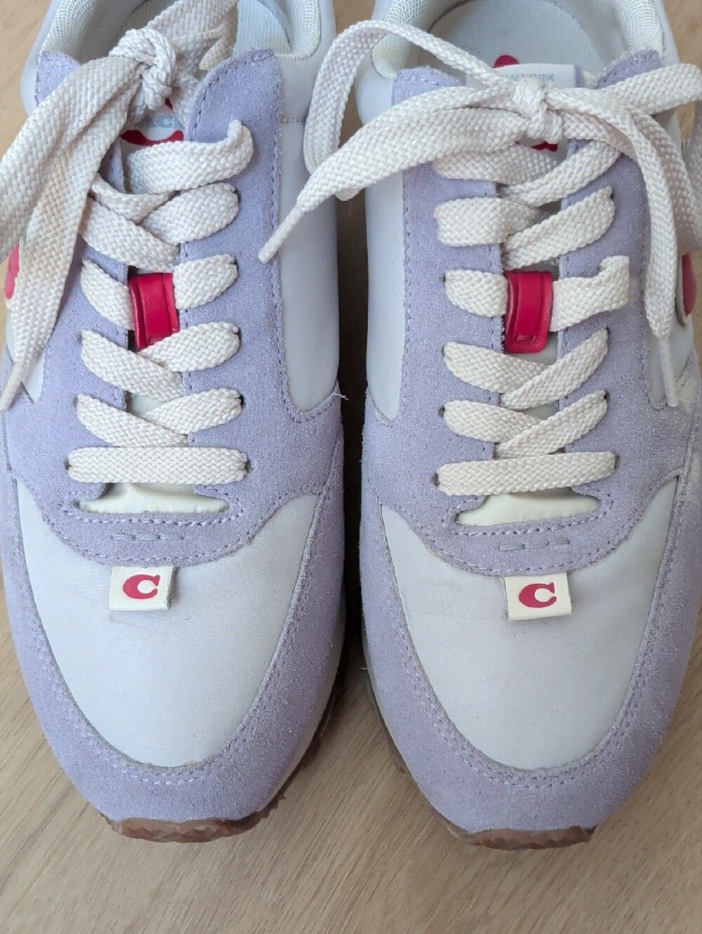 ❤️ Coach Women's Running Sneakers Light Purple And Red - Picture 3 of 11